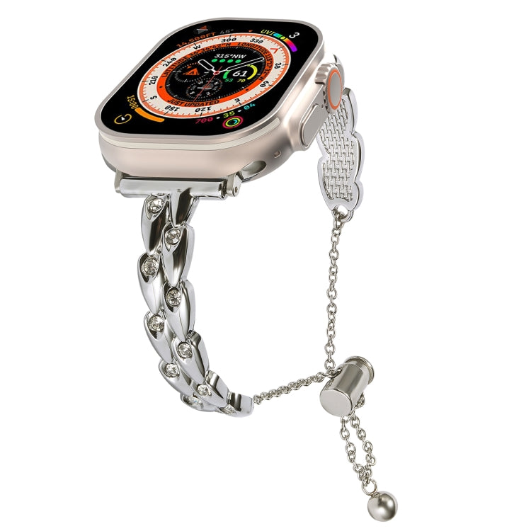 Rhinestone Peacock Metal Bracelet Watch Band, For Apple Watch SE 2023 44mm, For Apple Watch SE 2023 40mm, For Apple Watch Ultra 2 49mm, For Apple Watch Series 9 45mm