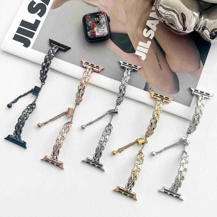 Rhinestone Peacock Metal Bracelet Watch Band, For Apple Watch SE 2023 44mm, For Apple Watch SE 2023 40mm, For Apple Watch Ultra 2 49mm, For Apple Watch Series 9 45mm