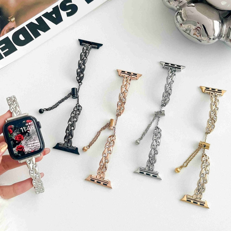 Rhinestone Peacock Metal Bracelet Watch Band, For Apple Watch SE 2022 40mm, For Apple Watch SE 2022 44mm, For Apple Watch Series 7 41mm, For Apple Watch Series 7 45mm
