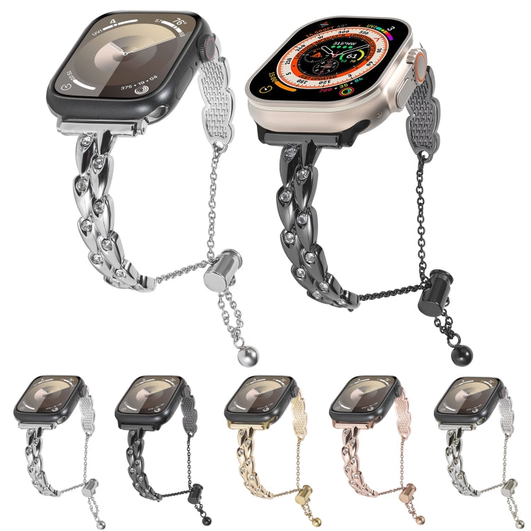 Rhinestone Peacock Metal Bracelet Watch Band, For Apple Watch SE 2022 40mm, For Apple Watch SE 2022 44mm, For Apple Watch Series 7 41mm, For Apple Watch Series 7 45mm