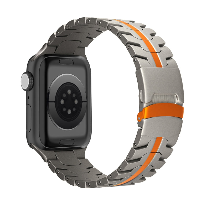 Double Lock Buckle Turtle Titanium Steel Watch Band, For Apple Watch Series 8 41mm, For Apple Watch Series 8 45mm, For Apple Watch SE 2022 40mm, For Apple Watch SE 2022 44mm, For Apple Watch Series 7 41mm, For Apple Watch Series 7 45mm
