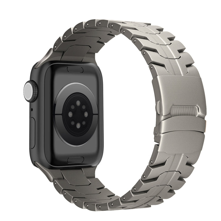 Double Lock Buckle Turtle Titanium Steel Watch Band, For Apple Watch Series 8 41mm, For Apple Watch Series 8 45mm, For Apple Watch SE 2022 40mm, For Apple Watch SE 2022 44mm, For Apple Watch Series 7 41mm, For Apple Watch Series 7 45mm