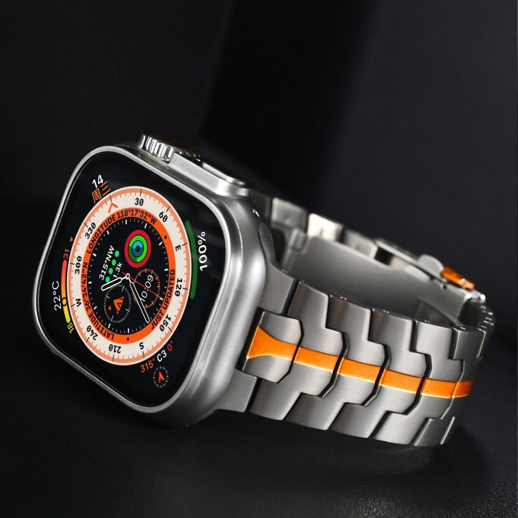 Double Lock Buckle Turtle Titanium Steel Watch Band, For Apple Watch Series 8 41mm, For Apple Watch Series 8 45mm, For Apple Watch SE 2022 40mm, For Apple Watch SE 2022 44mm, For Apple Watch Series 7 41mm, For Apple Watch Series 7 45mm