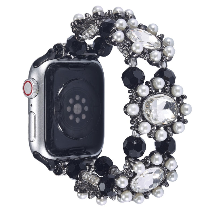 Beaded Pearl Gemstone Bracelet Watch Band, For Apple Watch SE 2023 44mm, For Apple Watch SE 2023 40mm, For Apple Watch Ultra 2 49mm, For Apple Watch Series 9 45mm, For Apple Watch Series 9 41mm, For Apple Watch Ultra 49mm