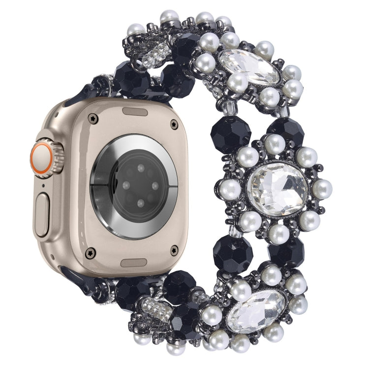 Beaded Pearl Gemstone Bracelet Watch Band, For Apple Watch SE 2023 44mm, For Apple Watch SE 2023 40mm, For Apple Watch Ultra 2 49mm, For Apple Watch Series 9 45mm, For Apple Watch Series 9 41mm, For Apple Watch Ultra 49mm