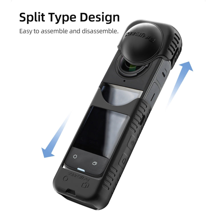 For Insta360 X4 / X5 Sunnylife Silicone Shockproof Case, Lens Cover, Lens Body Cover Kit
