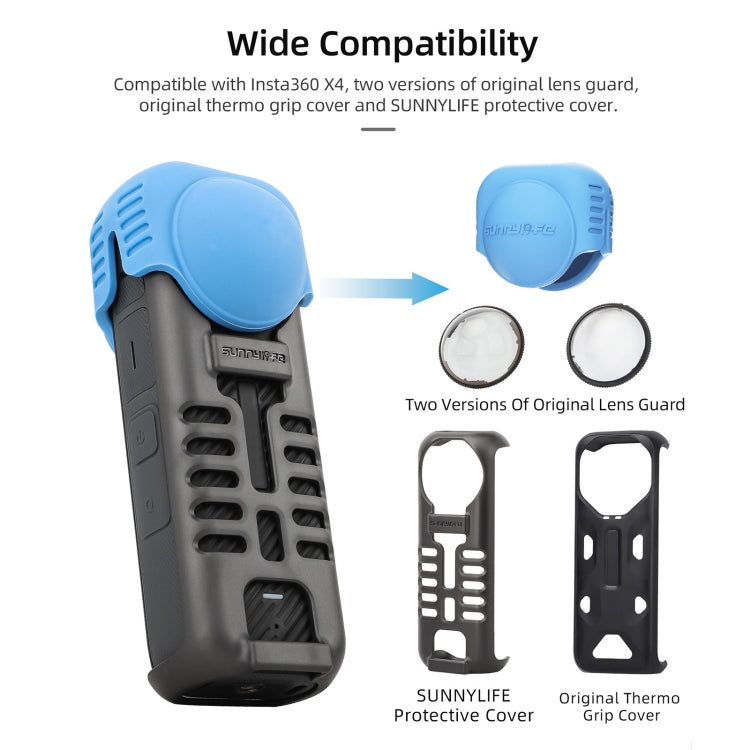 For Insta360 X4 / X5 Sunnylife Silicone Shockproof Case, Lens Cover, Lens Body Cover Kit