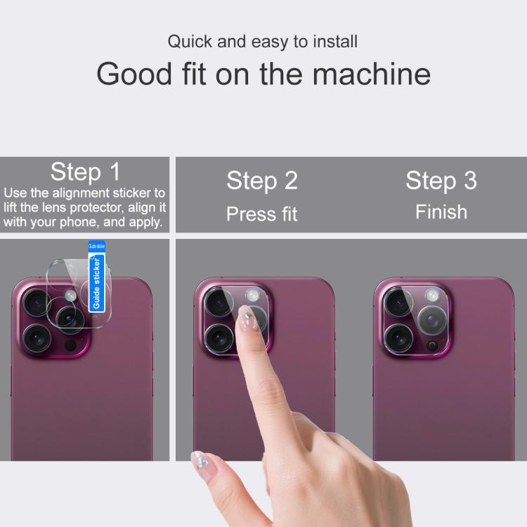 imak High Definition Integrated Glass Lens Film, For iPhone 17 Pro Max, For iPhone 17 Pro, For iPhone 17, For iPhone 17 Air, For iPhone 16e, For iPhone 16 Pro / 16 Pro Max, For iPhone 16 / 16 Plus