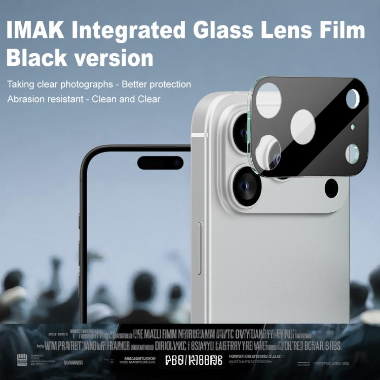 imak High Definition Integrated Glass Lens Film Black Version, For iPhone 17 Pro Max, For iPhone 17 Pro, For iPhone 17, For iPhone 17 Air, For iPhone 16e, For iPhone 16 Pro / 16 Pro Max, For iPhone 16 / 16 Plus