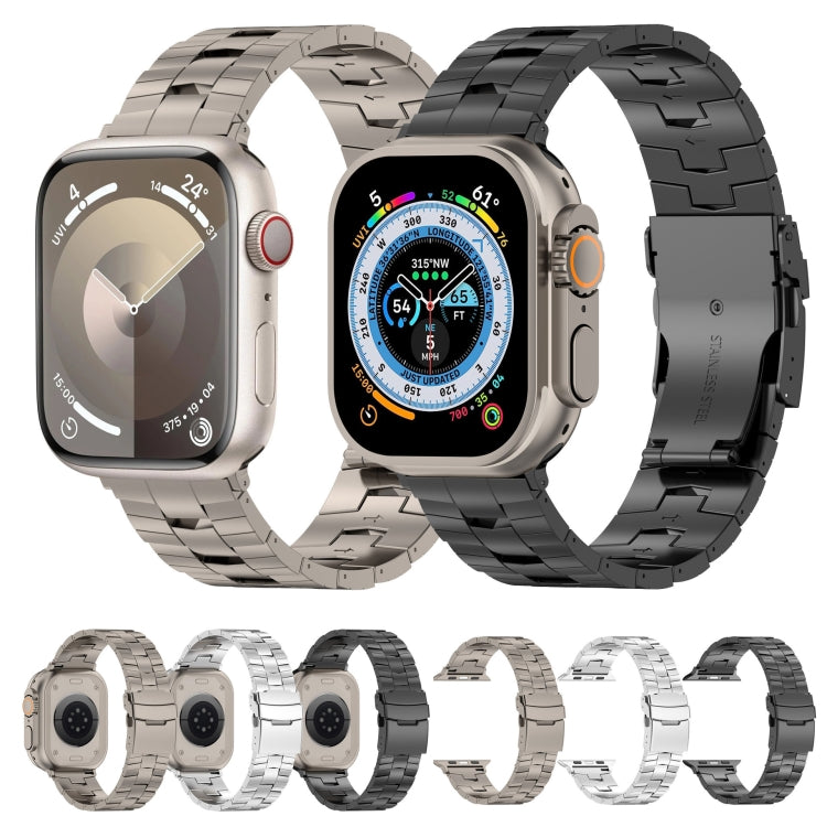 Rice Ears Safety Buckle Titanium Alloy Watch Band, For Apple Watch SE 2023 44mm, For Apple Watch Ultra 2 49mm, For Apple Watch Series 9 45mm, For Apple Watch Ultra 49mm, For Apple Watch Series 8 45mm, For Apple Watch SE 2022 44mm�����������������������...