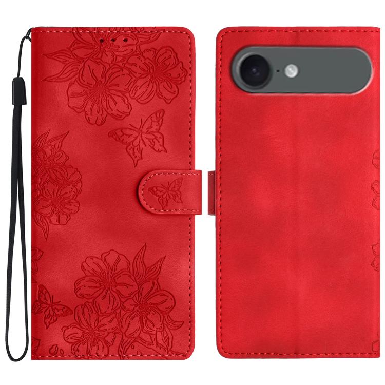 Cherry Blossom Butterfly Skin Feel Embossed PU Phone Case, For iPhone 17 Air, For iPhone 16e, For iPhone 16 Pro Max