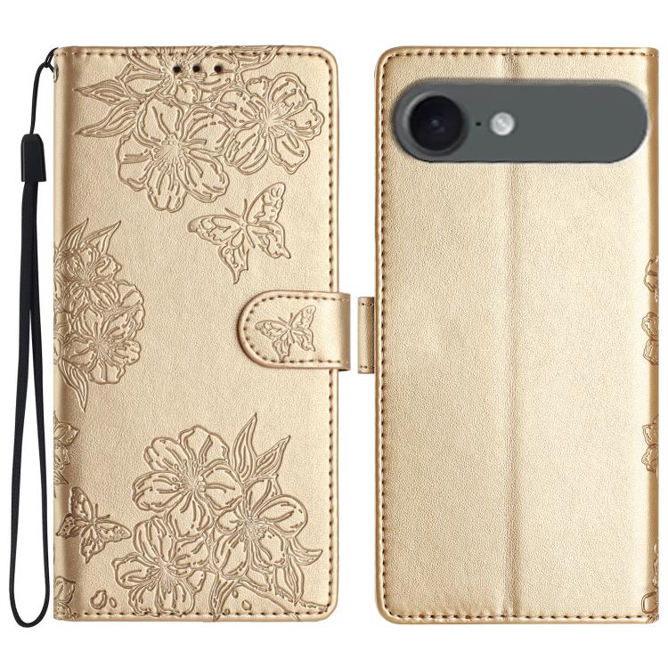 Cherry Blossom Butterfly Skin Feel Embossed PU Phone Case, For iPhone 17 Air, For iPhone 16e, For iPhone 16 Pro Max