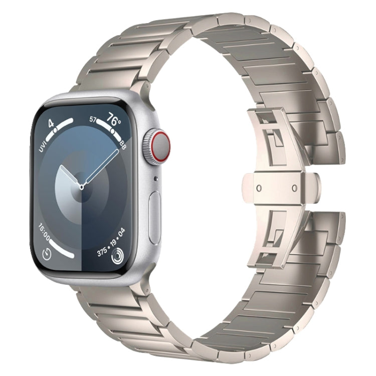 I-shaped Butterfly Buckle Titanium Alloy Watch Band, For Apple Watch Series 7 45mm, For Apple Watch SE 44mm, For Apple Watch Series 6 44mm, For Apple Watch Series 5 44mm, For Apple Watch Series 4 44mm, For Apple Watch Series 3 42mm