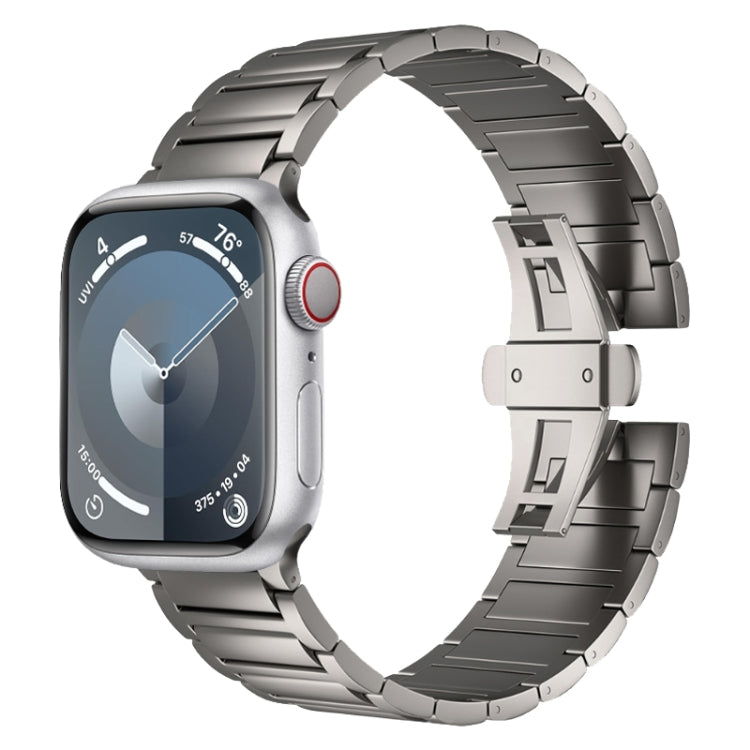 I-shaped Butterfly Buckle Titanium Alloy Watch Band, For Apple Watch Series 7 45mm, For Apple Watch SE 44mm, For Apple Watch Series 6 44mm, For Apple Watch Series 5 44mm, For Apple Watch Series 4 44mm, For Apple Watch Series 3 42mm