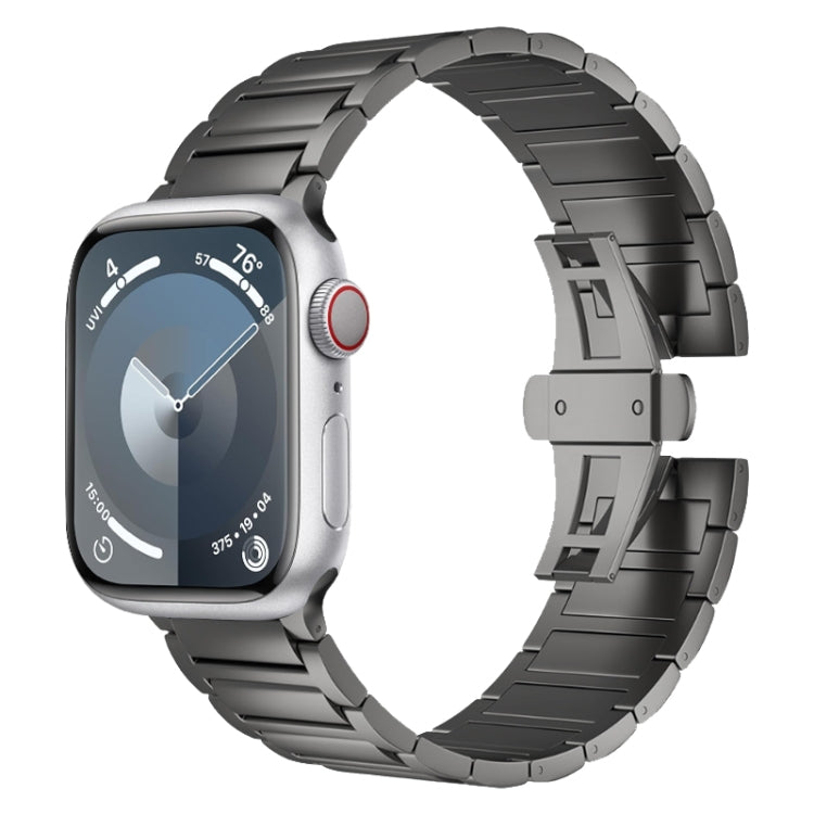 I-shaped Butterfly Buckle Titanium Alloy Watch Band, For Apple Watch Series 7 45mm, For Apple Watch SE 44mm, For Apple Watch Series 6 44mm, For Apple Watch Series 5 44mm, For Apple Watch Series 4 44mm, For Apple Watch Series 3 42mm