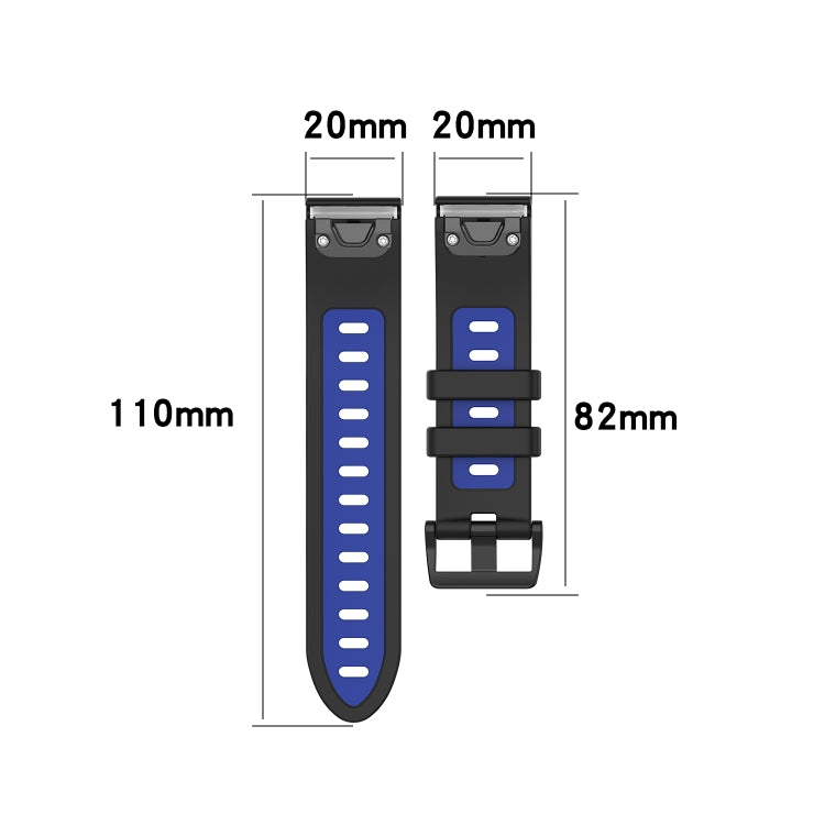Silicone Two-color Strap, For Garmin Fenix 6S