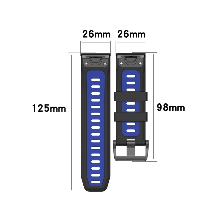 Silicone Two-color Strap, For Garmin Fenix 6X