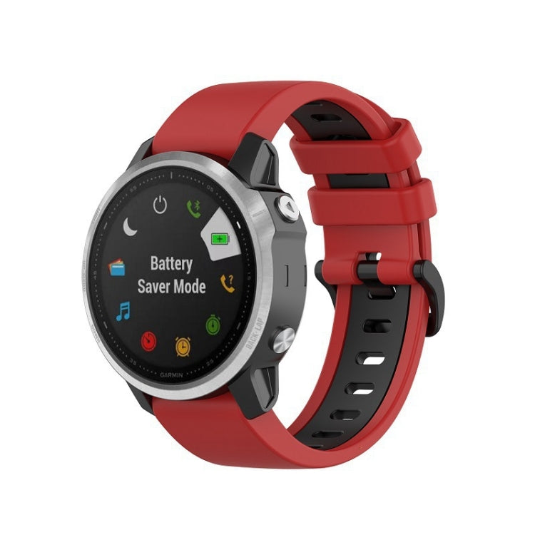 Silicone Two-color Strap, For Garmin Fenix 6X