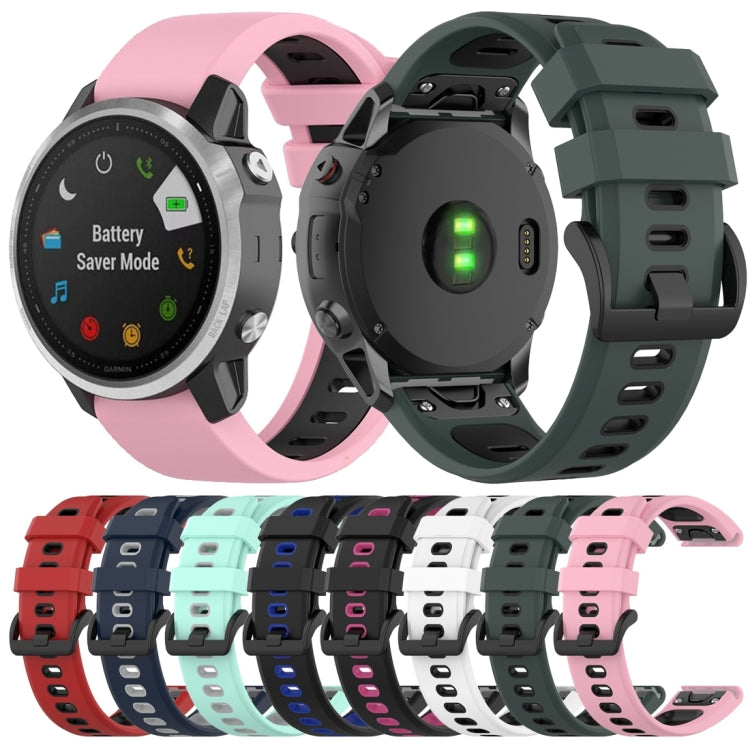 Silicone Two-color Strap, For Garmin Fenix 6X