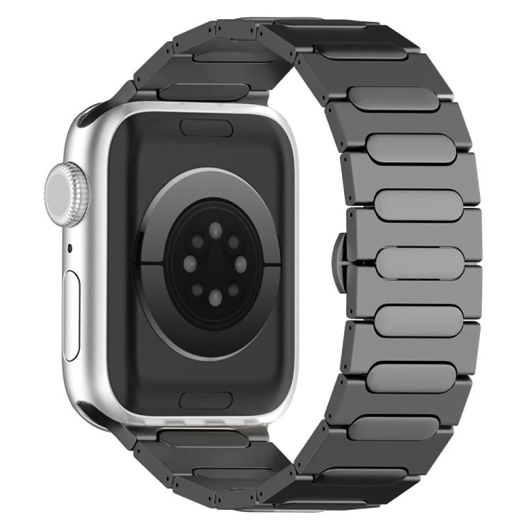 Oval Butterfly Buckle Titanium Alloy Watch Band, For Apple Watch Series 7 45mm, For Apple Watch SE 44mm, For Apple Watch Series 6 44mm, For Apple Watch Series 5 44mm, For Apple Watch Series 4 44mm, For Apple Watch Series 3 42mm