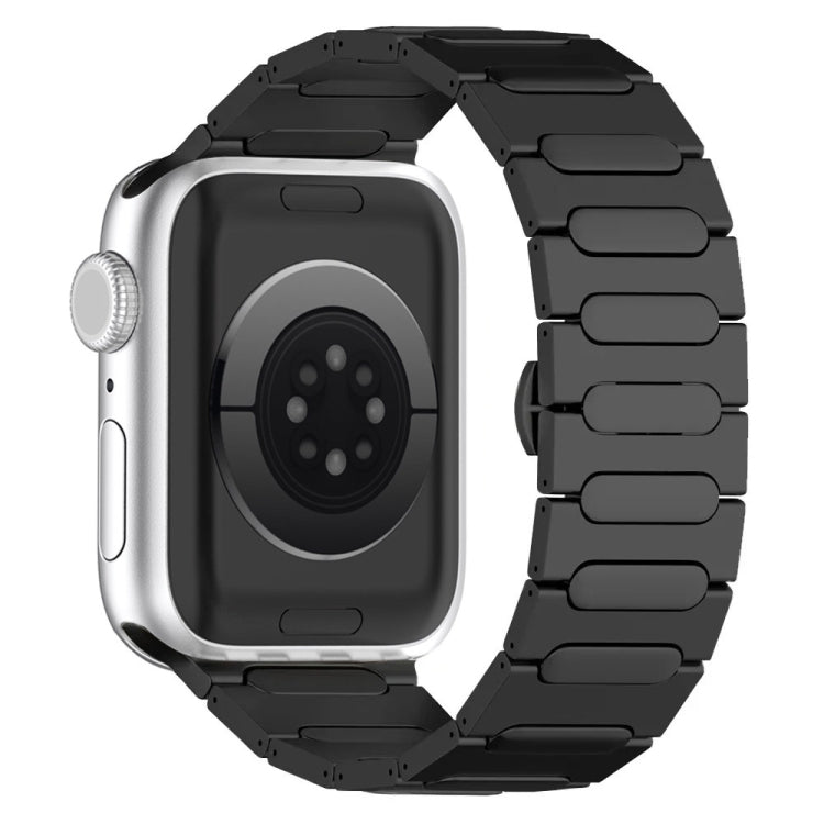 Oval Butterfly Buckle Titanium Alloy Watch Band, For Apple Watch Series 7 45mm, For Apple Watch SE 44mm, For Apple Watch Series 6 44mm, For Apple Watch Series 5 44mm, For Apple Watch Series 4 44mm, For Apple Watch Series 3 42mm