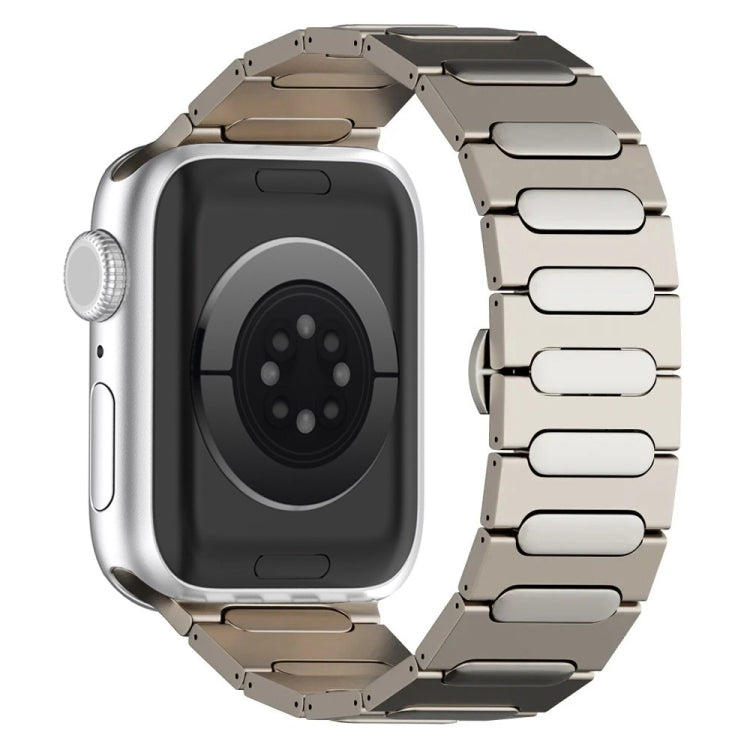 Oval Butterfly Buckle Titanium Alloy Watch Band, For Apple Watch Series 7 45mm, For Apple Watch SE 44mm, For Apple Watch Series 6 44mm, For Apple Watch Series 5 44mm, For Apple Watch Series 4 44mm, For Apple Watch Series 3 42mm