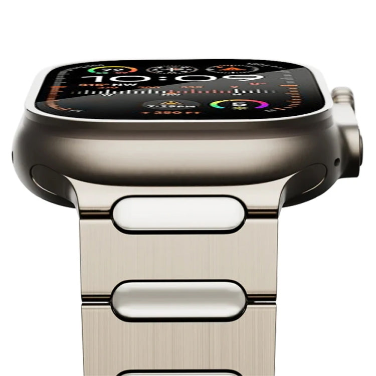 Oval Butterfly Buckle Titanium Alloy Watch Band, For Apple Watch Series 7 45mm, For Apple Watch SE 44mm, For Apple Watch Series 6 44mm, For Apple Watch Series 5 44mm, For Apple Watch Series 4 44mm, For Apple Watch Series 3 42mm