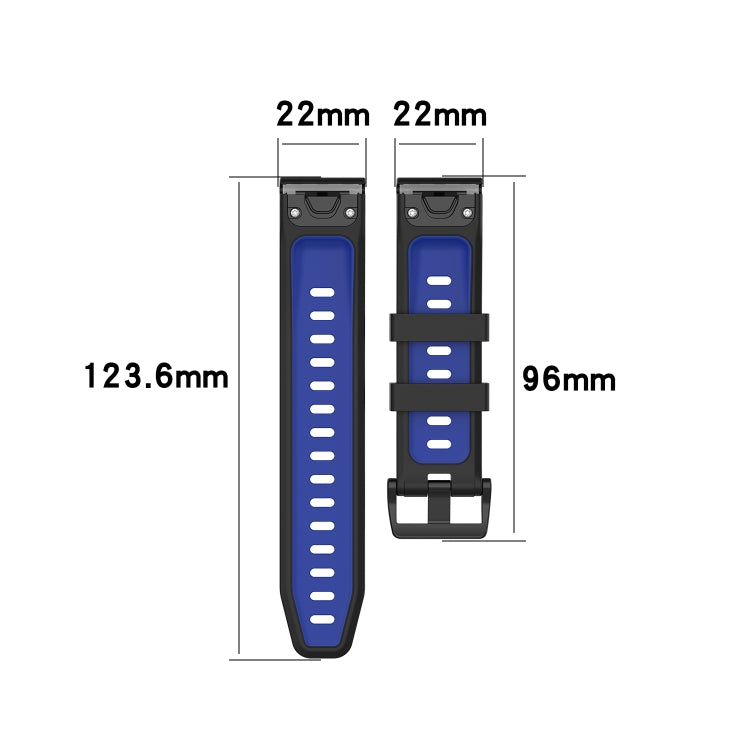 Silicone Two-color Strap, For Garmin Fenix 6