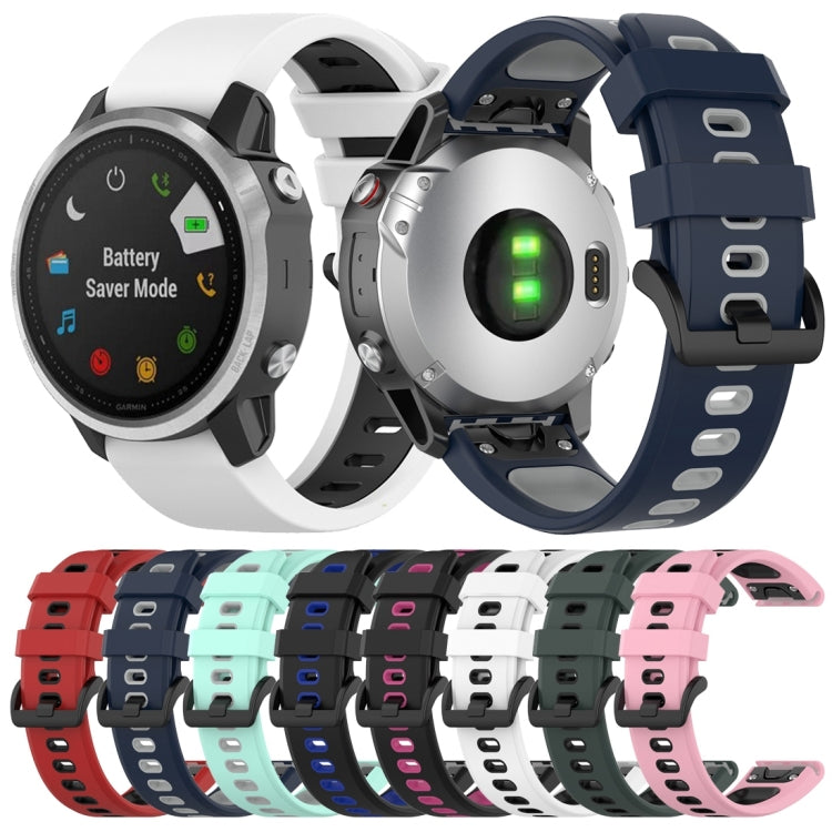 Silicone Two-color Strap, For Garmin Fenix 6