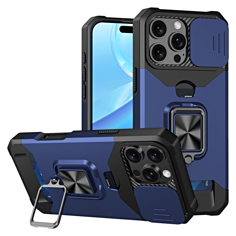 Camera Shield Card Slot PC+TPU Phone Case, For iPhone 16 Pro, For iPhone 16 Plus, For iPhone 16