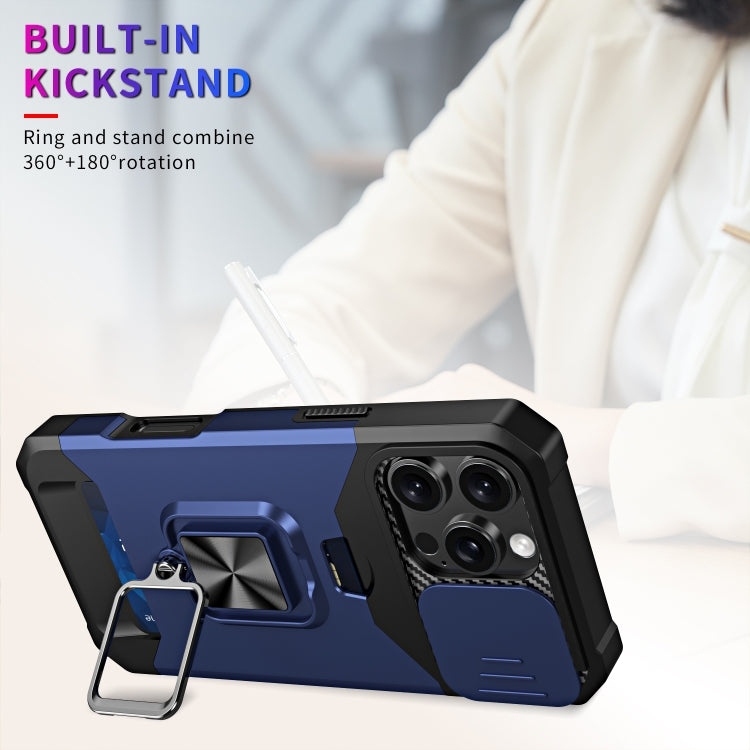 Camera Shield Card Slot PC+TPU Phone Case, For iPhone 16 Pro, For iPhone 16 Plus, For iPhone 16