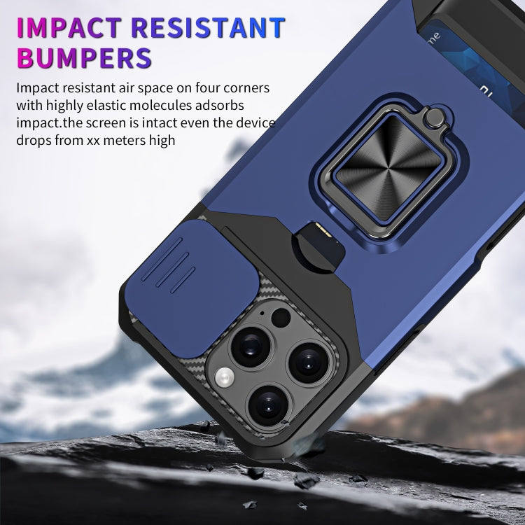 Camera Shield Card Slot PC+TPU Phone Case, For iPhone 16 Pro, For iPhone 16 Plus, For iPhone 16