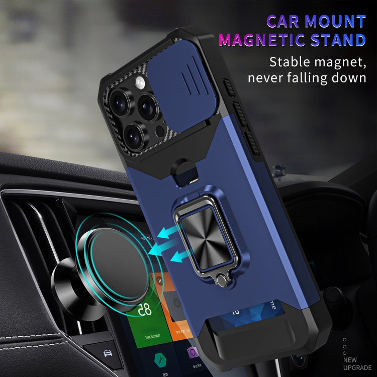 Camera Shield Card Slot PC+TPU Phone Case, For iPhone 16 Pro, For iPhone 16 Plus, For iPhone 16