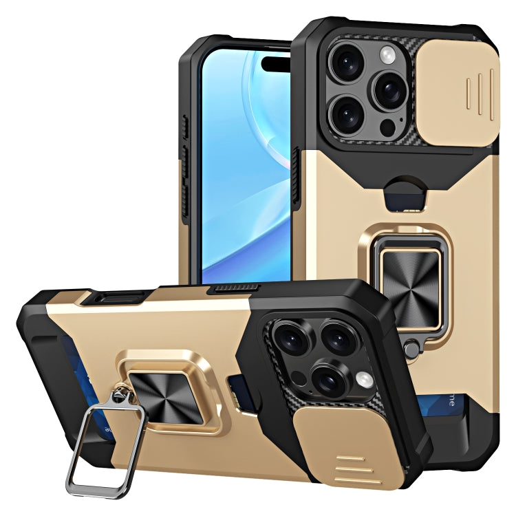 Camera Shield Card Slot PC+TPU Phone Case, For iPhone 16 Pro Max, For iPhone 16 Pro, For iPhone 16 Plus
