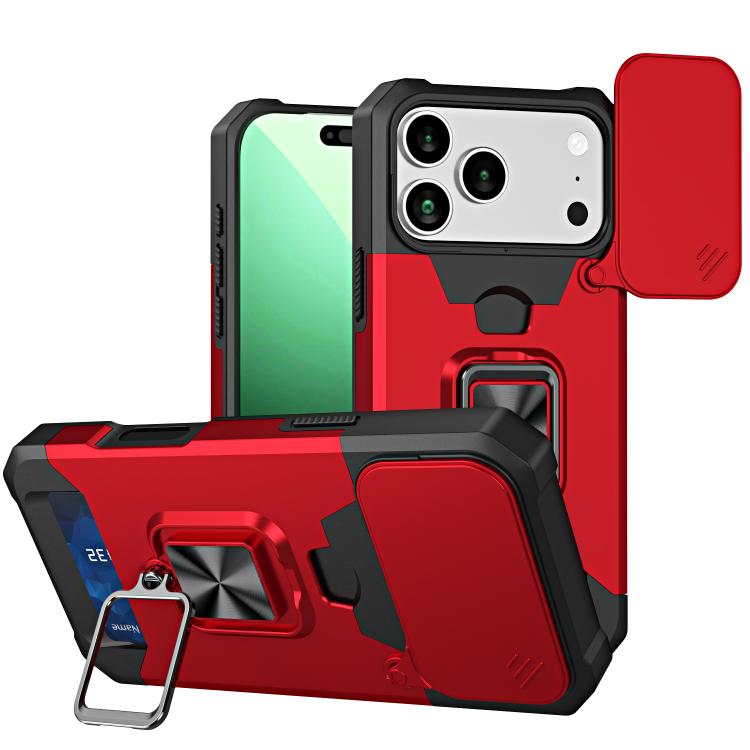 Camera Shield Card Slot PC+TPU Phone Case, For iPhone 18 Pro / 17 Pro, For iPhone 18 Pro Max / 17 Pro Max, For iPhone Air, For iPhone 16 Pro Max