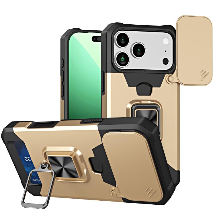 Camera Shield Card Slot PC+TPU Phone Case, For iPhone 18 Pro / 17 Pro, For iPhone 18 Pro Max / 17 Pro Max, For iPhone Air, For iPhone 16 Pro Max