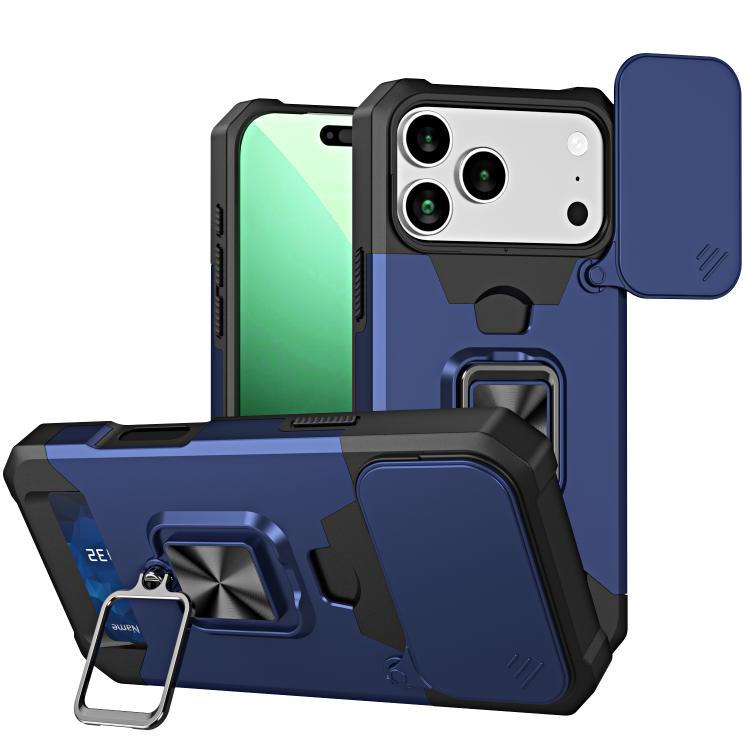 Camera Shield Card Slot PC+TPU Phone Case, For iPhone 18 Pro / 17 Pro, For iPhone 18 Pro Max / 17 Pro Max, For iPhone Air, For iPhone 16 Pro Max