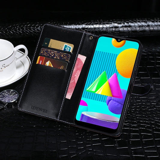 Idewei leather wallet case Galaxy M01 Core crocodile texture with card slots