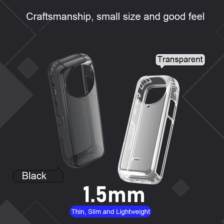 For Insta360 X4 Clear 1.5mm Soft TPU Protective Case, Single Cover, With Hand Strap, With Neck Strap