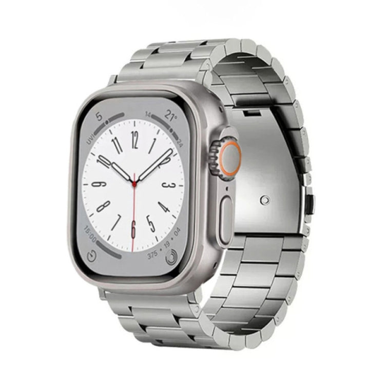 3-Bead Flat Buckle Titanium Alloy Watch Band, For Apple Watch SE 2022 40mm, For Apple Watch SE 2022 44mm, For Apple Watch Series 7 41mm, For Apple Watch Series 7 45mm, For Apple Watch SE 40mm, For Apple Watch SE 44mm, For Apple Watch Series 6 40mm     ...