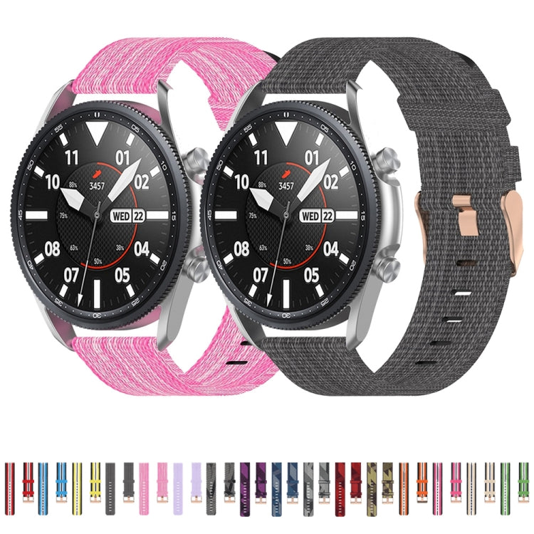 Woven Nylon Textured Strap, Size: Free Size 22mm, For Galaxy Watch 3 45mm
