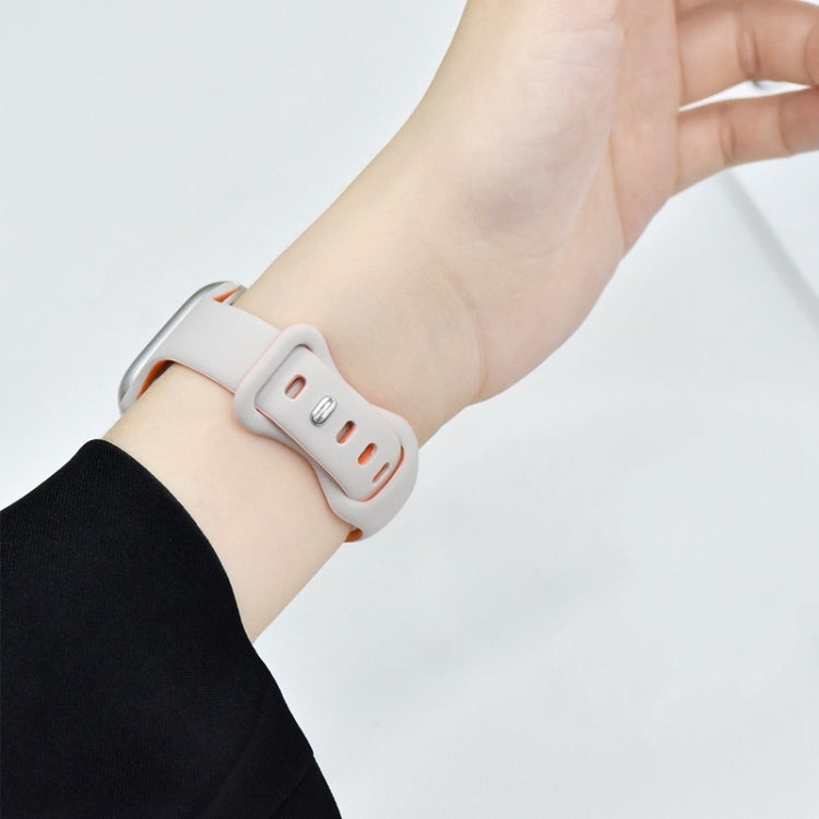Two Color Slim Butterfly Buckle Silicone Watch Band, For Apple Watch SE 2023 40mm, For Apple Watch Ultra 2 49mm, For Apple Watch Series 9 45mm