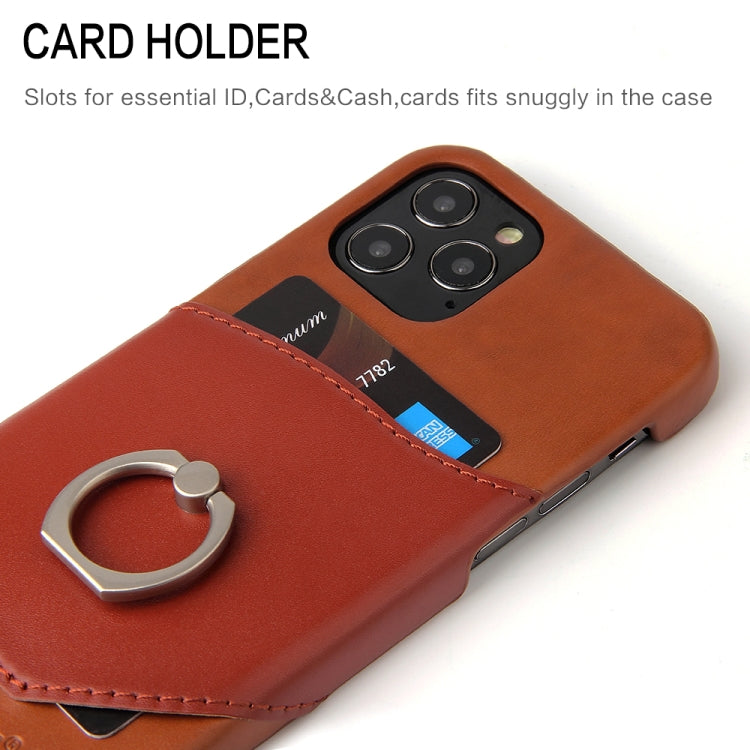 Fierre Shann Oil Wax Texture Genuine Leather Back Cover Case with 360 Degree Rotation Holder & Card Slot, For iPhone 12 Pro Max, For iPhone 12 / 12 Pro, For iPhone 12 mini