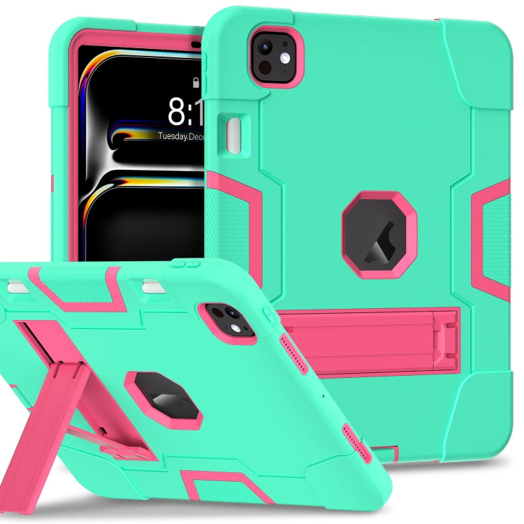 Contrast Color Silicone Acrylic PC Tablet Case with Holder, For iPad Pro 11 2025 / 2024