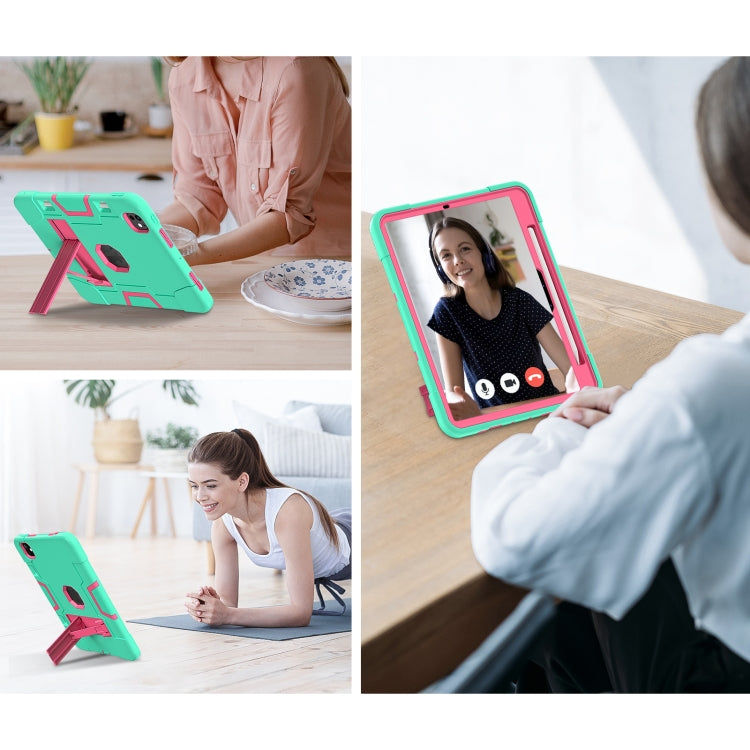 Contrast Color Silicone Acrylic PC Tablet Case with Holder, For iPad Pro 11 2025 / 2024