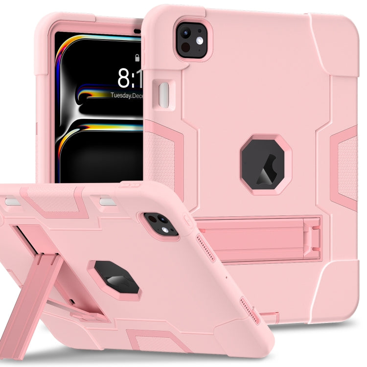 Contrast Color Silicone Acrylic PC Tablet Case with Holder, For iPad Pro 11 2025 / 2024
