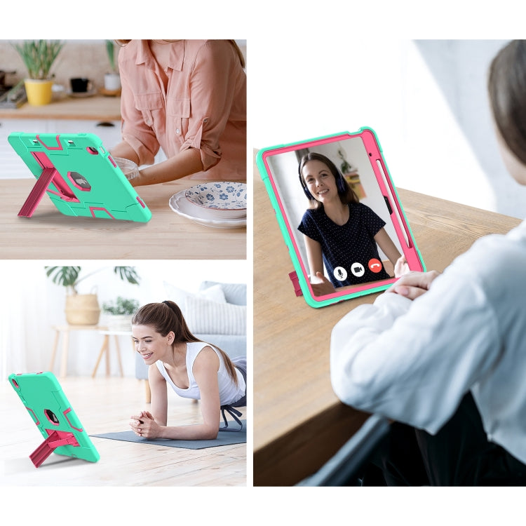 Étui pour tablette PC en silicone acrylique de couleur contrastée avec support, série 1