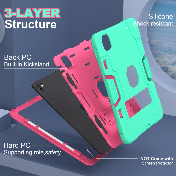 Contrast Color Silicone Acrylic PC Tablet Case with Holder, For iPad Pro 13 2025 / 2024, For iPad Pro 11 2025 / 2024