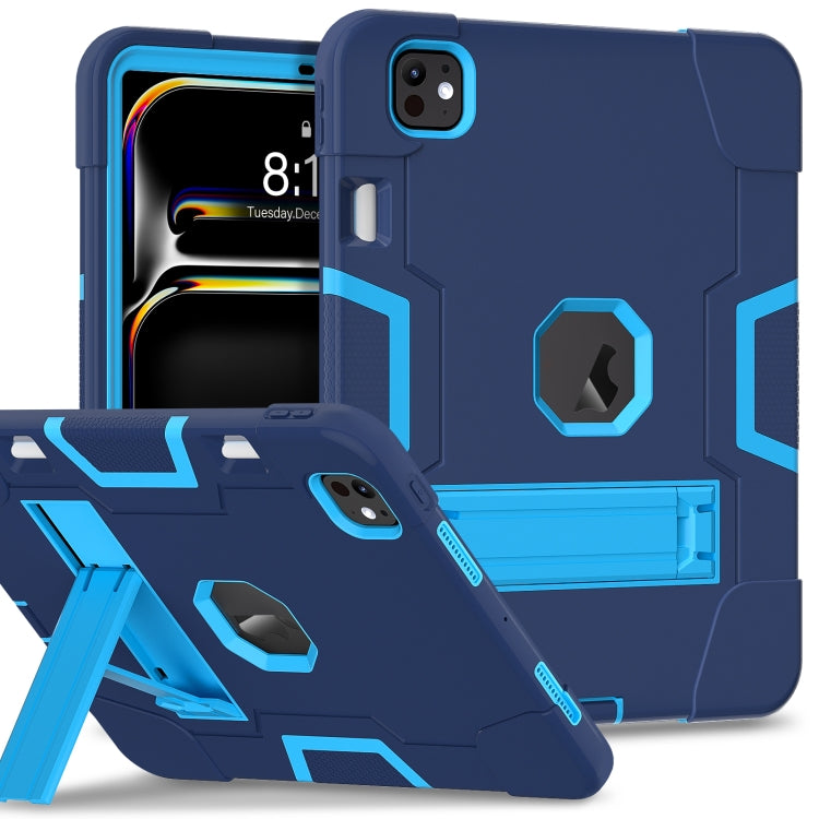 Contrast Color Silicone Acrylic PC Tablet Case with Holder, For iPad Air 13 2026 / 2025 / 2024, For iPad Pro 13 2025 / 2024