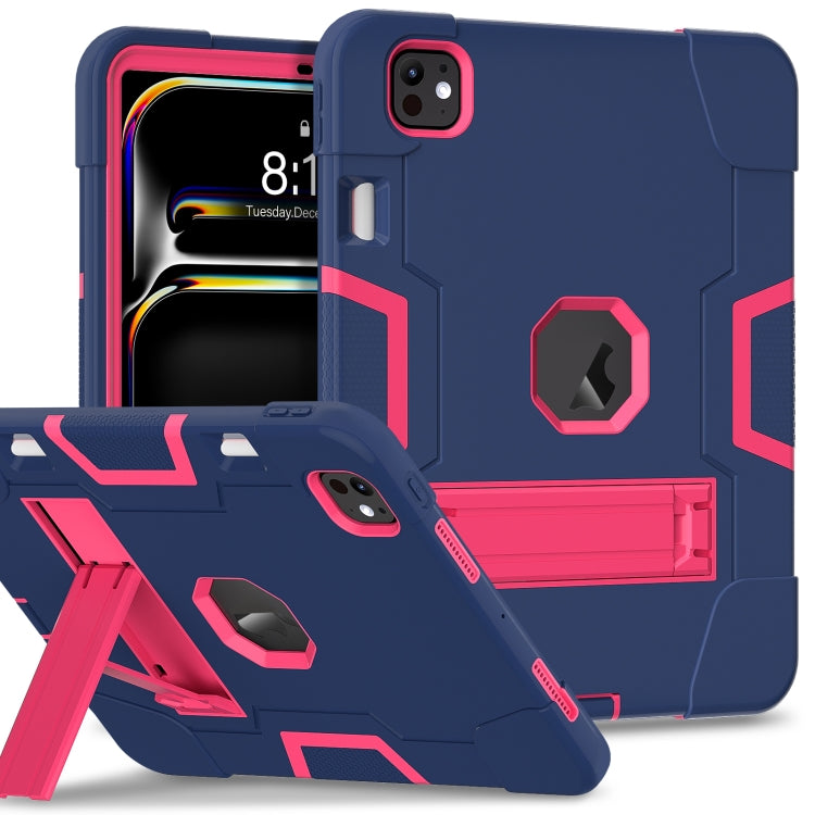 Contrast Color Silicone Acrylic PC Tablet Case with Holder, For iPad Air 13 2026 / 2025 / 2024, For iPad Pro 13 2025 / 2024
